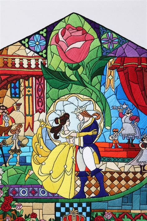 beauty and the beast stained glass window|beauty and the beast window.